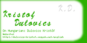 kristof dulovics business card